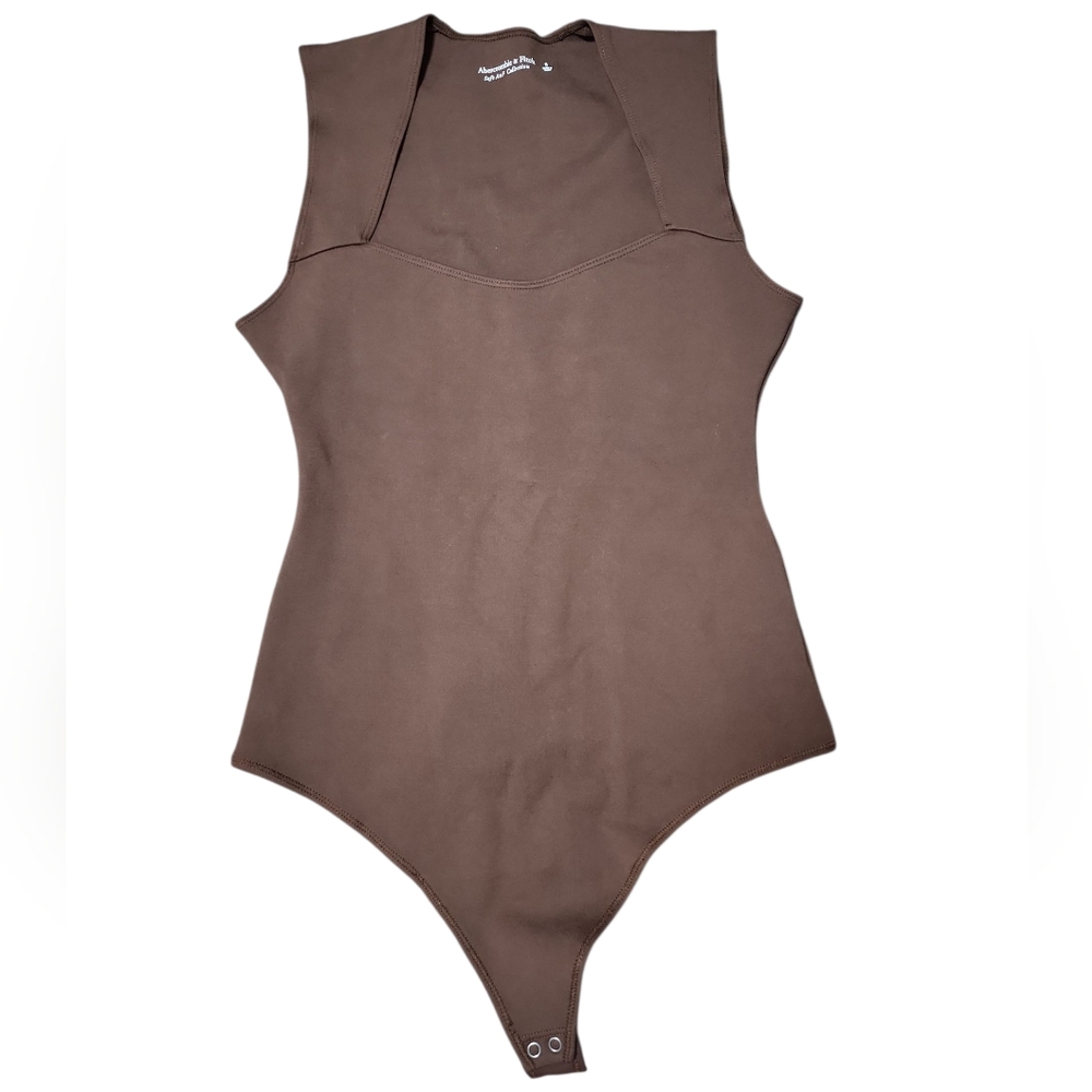 Abercrombie & Fitch Chocolate Brown Snap Button‎ Bodysuit Size Small